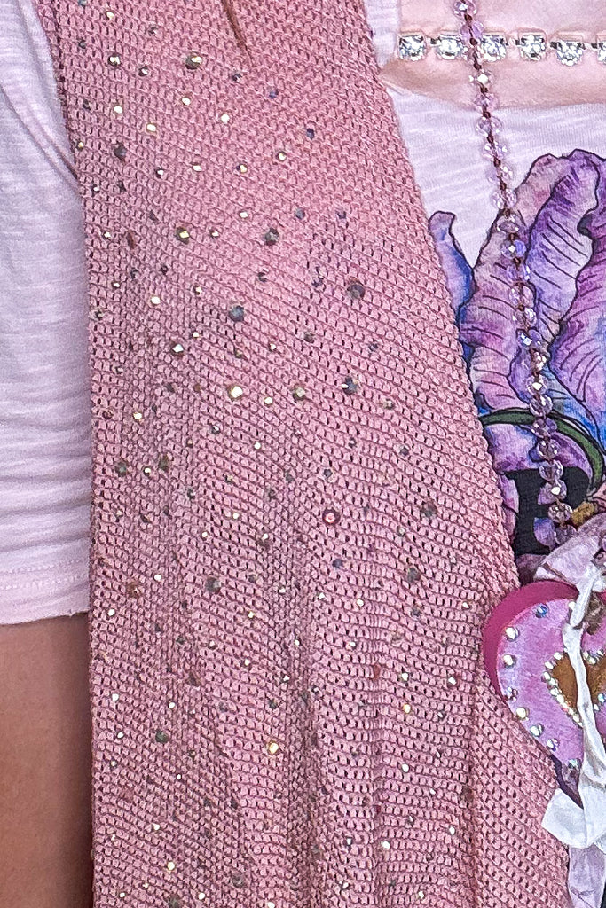 Rhinestones Vest - Dusty Rose - SALE