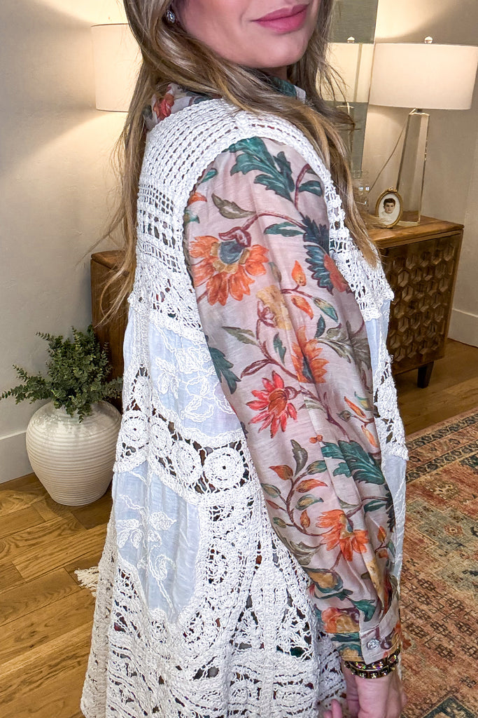 Well Polished Crochet Vest - Natural
