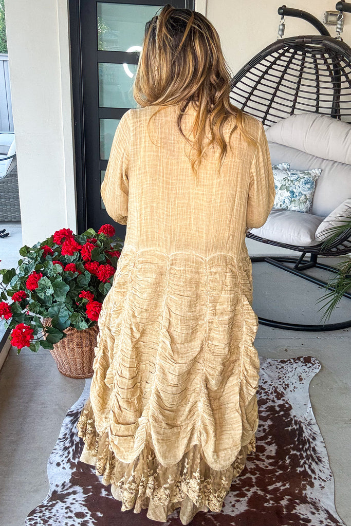 Dancing Petals Skirt - Tea - 100% Cotton