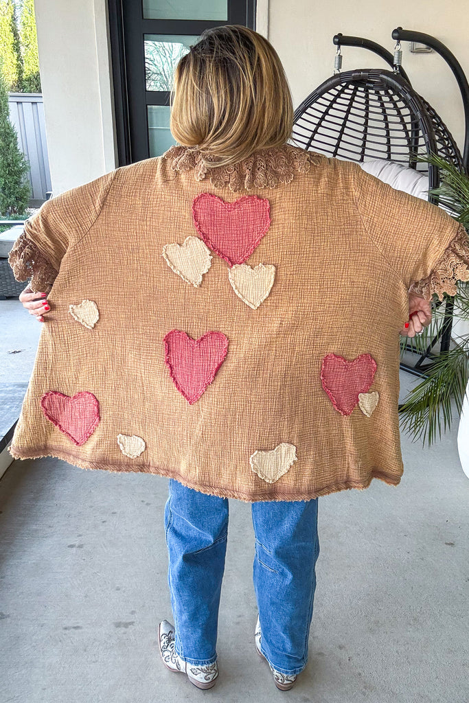 PRE ORDER: Assortments Of Love Oversized Reversible Cardigan - 100% Cotton - Mushroom