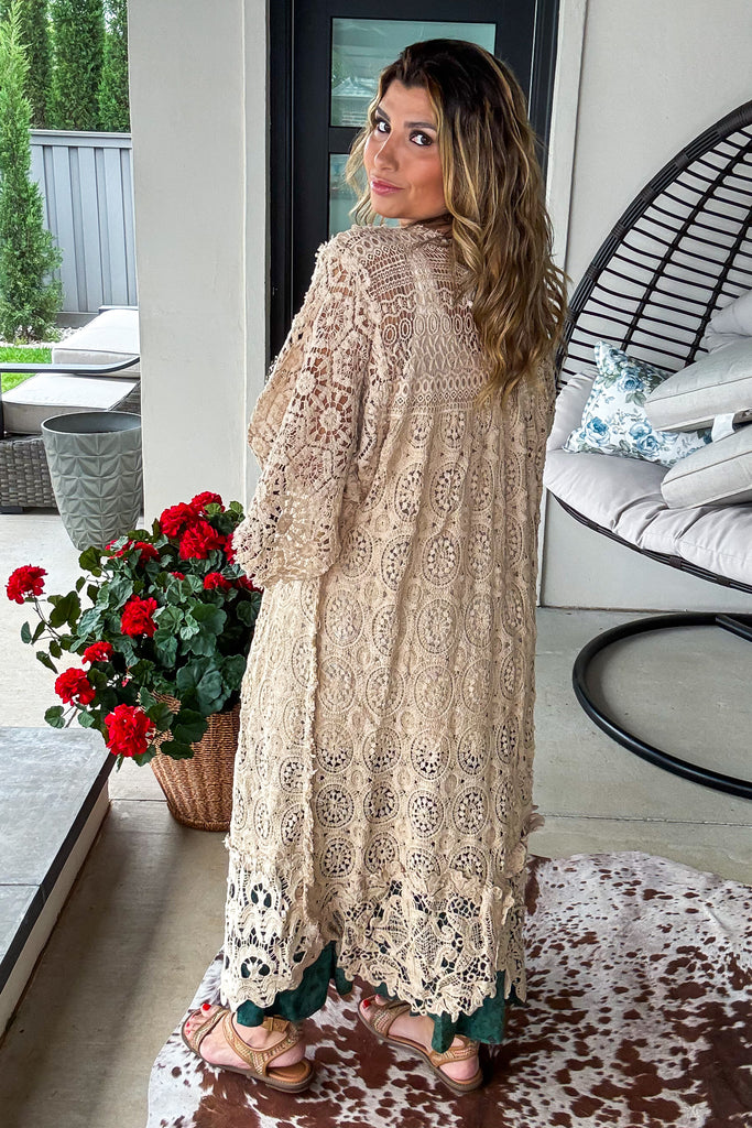 Whispering Lace Crochet Duster - 100% COTTON - MADE IN USA