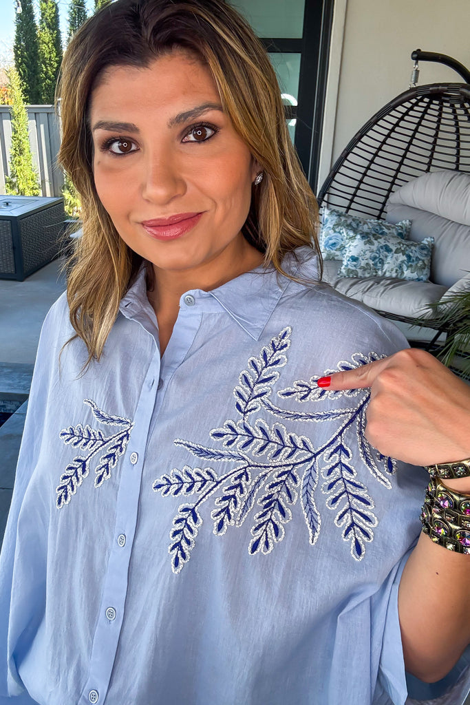 Oversized Daily Favorite Tunic - 100% Cotton - Sky Blue