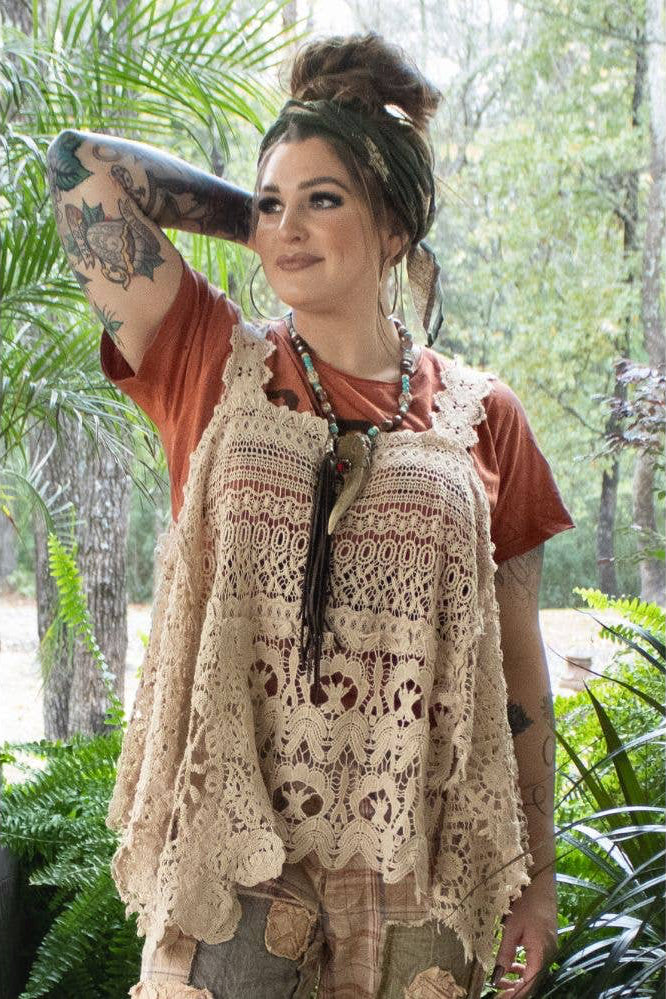 RESTOCK: Whispering Details Lace Tank - 100% Cotton - Made in USA