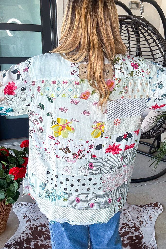 Patchwork Love Oversized Top - 100% Cotton