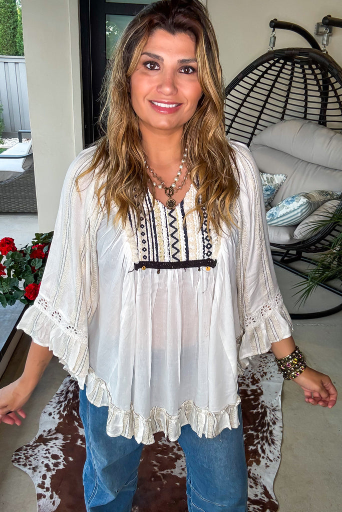 Earthlight Romance Top - 100% Cotton - Natural
