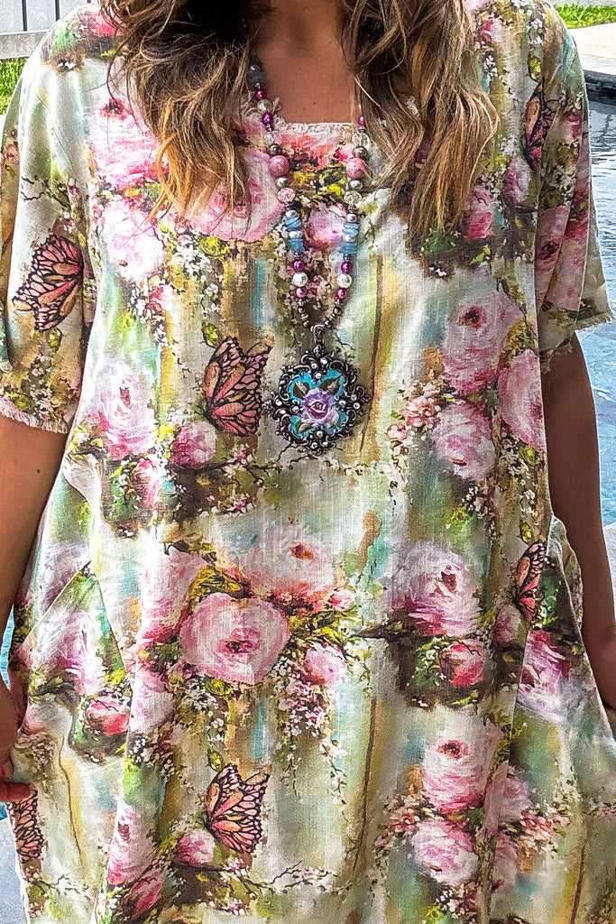 Painted Garden Heirloom Necklace - Handmade