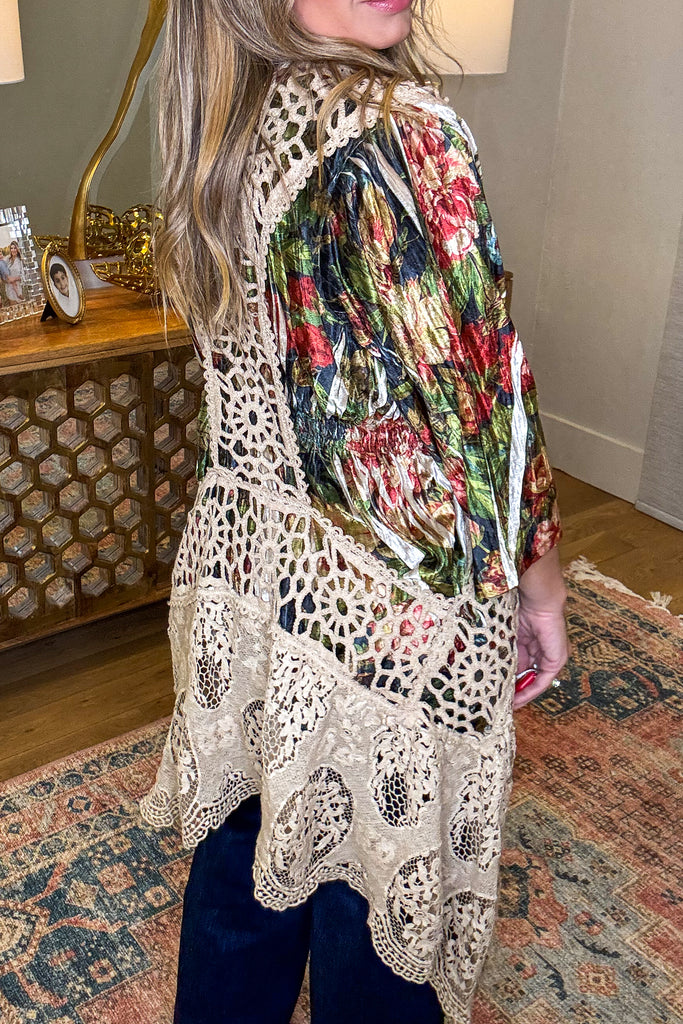 Vintage Lace Boho Vest ā High Low 100% Cotton Lace Duster
