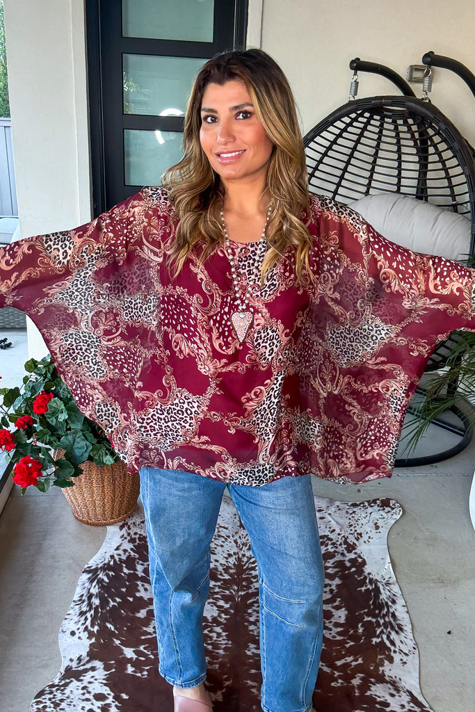 Untamed Elegance Silk Top - Leopard - Made in Italy