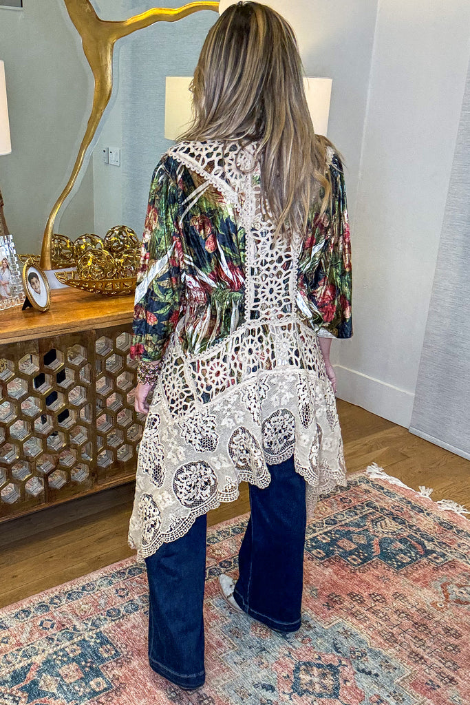 Vintage Lace Boho Vest ā High Low 100% Cotton Lace Duster