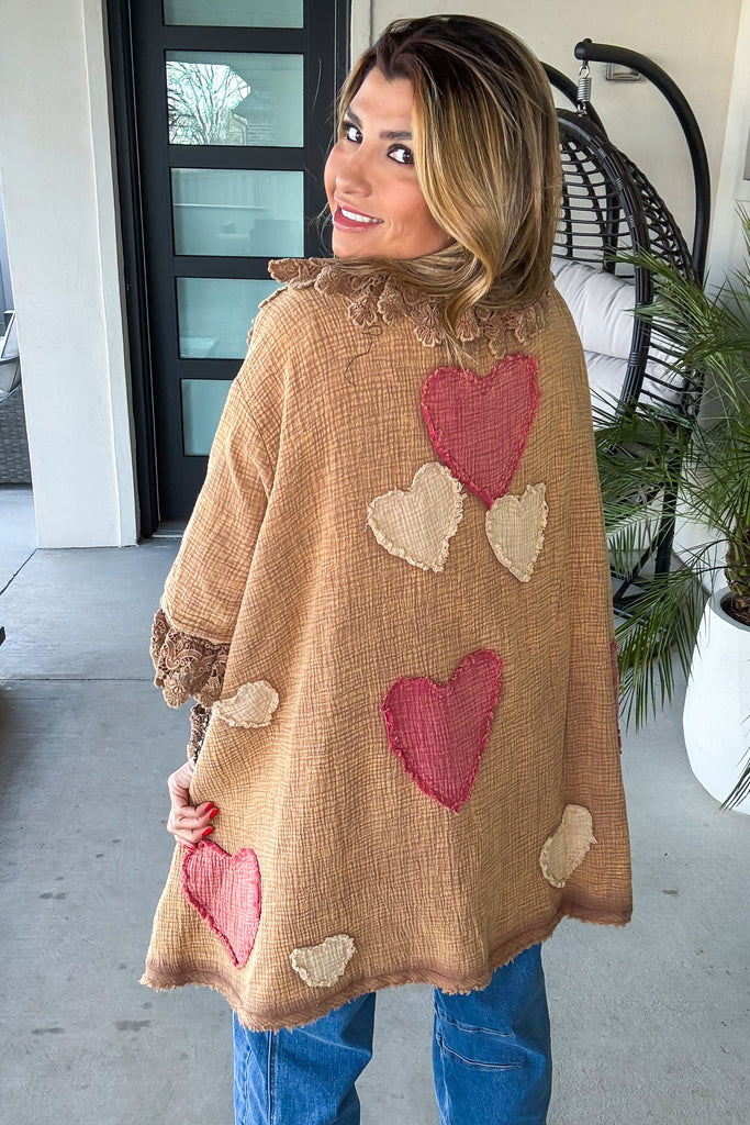 PRE ORDER: Assortments Of Love Oversized Reversible Cardigan - 100% Cotton - Mushroom