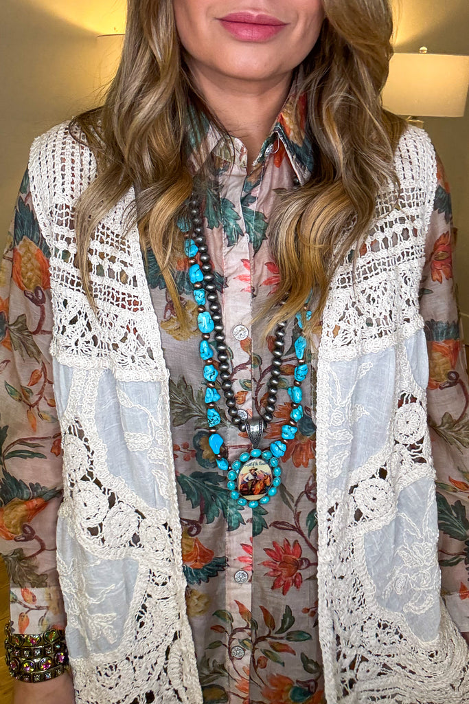 Well Polished Crochet Vest - Natural