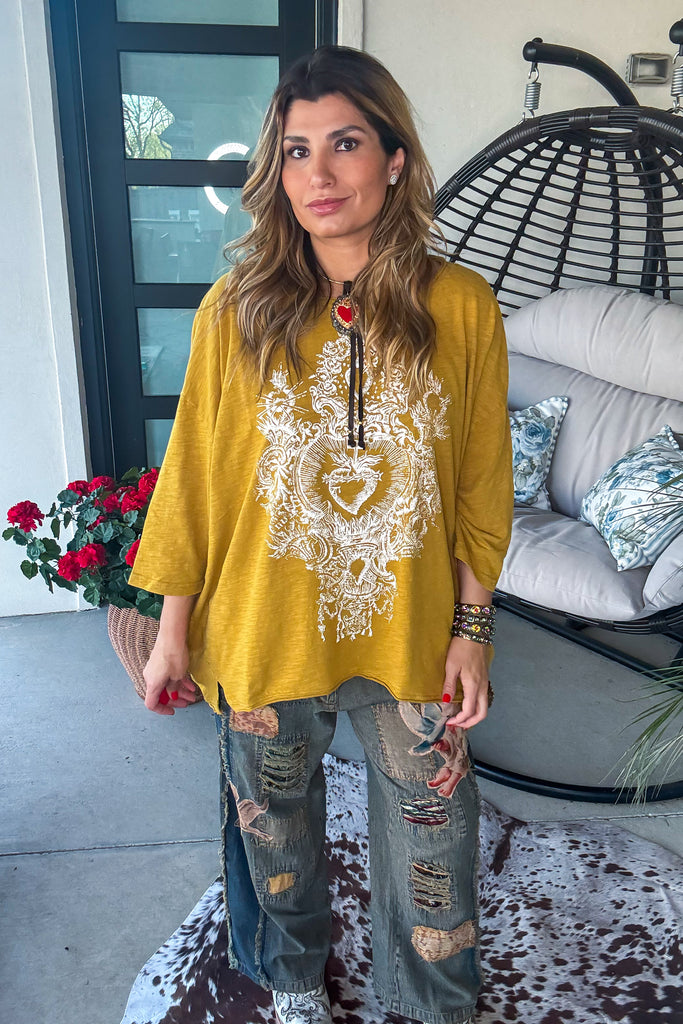 Sacred Heart Soul Oversized Top - 100% Cotton