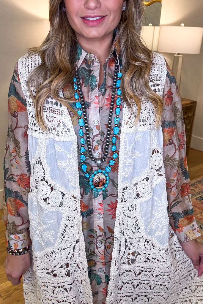 Well Polished Crochet Vest - Natural