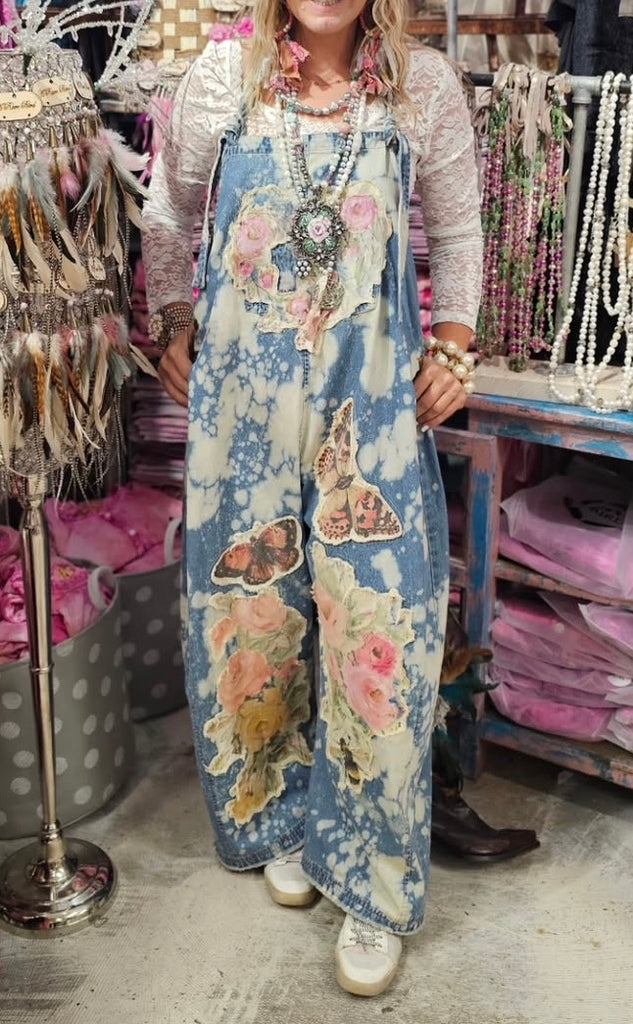 Darling Patchwork Denim Overalls - 100%COTTON