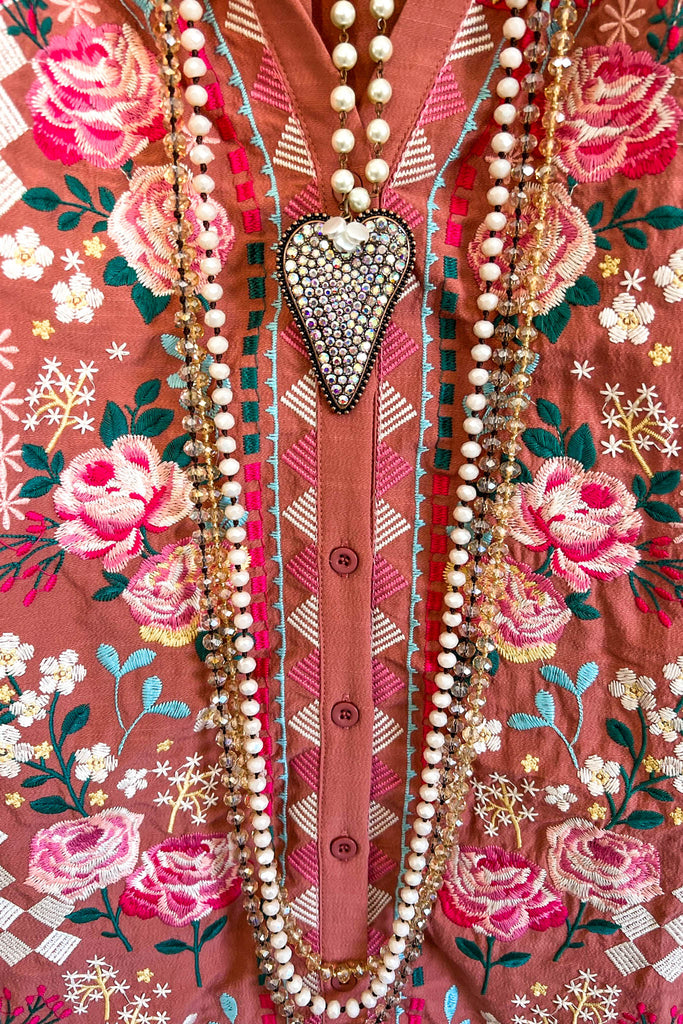 AHB EXCLUSIVE: Aspirational Embroidery Blouse - Mauve