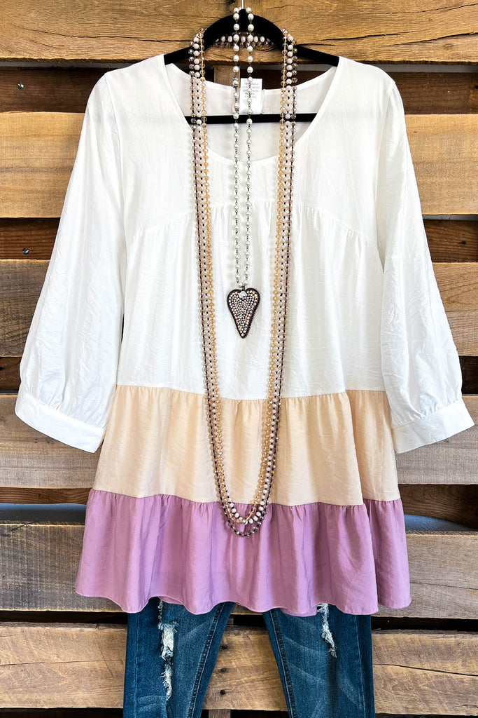 Amethyst Gaze Tunic - White/Amethyst