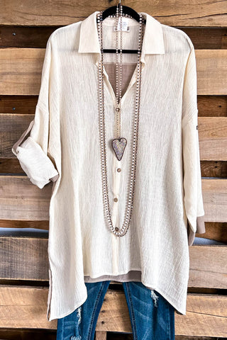 AHB EXCLUSIVE: Lace In Your Arms Cardigan - Beige