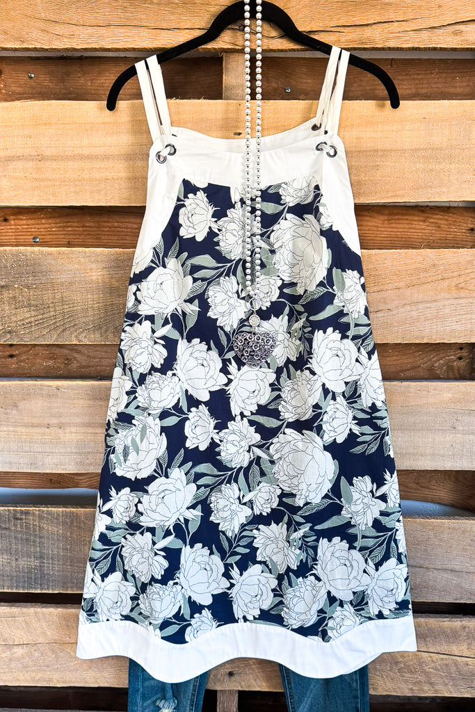 Tailored Touch Dress - Navy - 100% COTTON