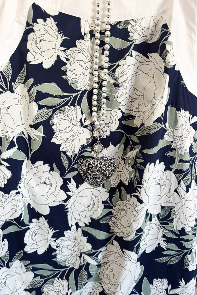 Tailored Touch Dress - Navy - 100% COTTON