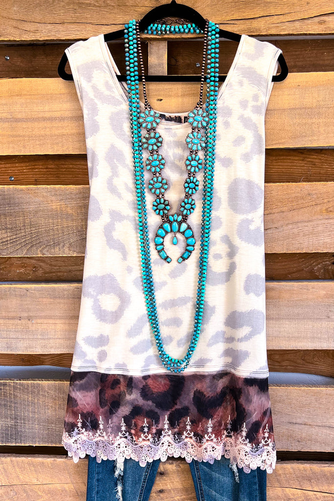 Printed Extender Tanks - Beige/Leopard