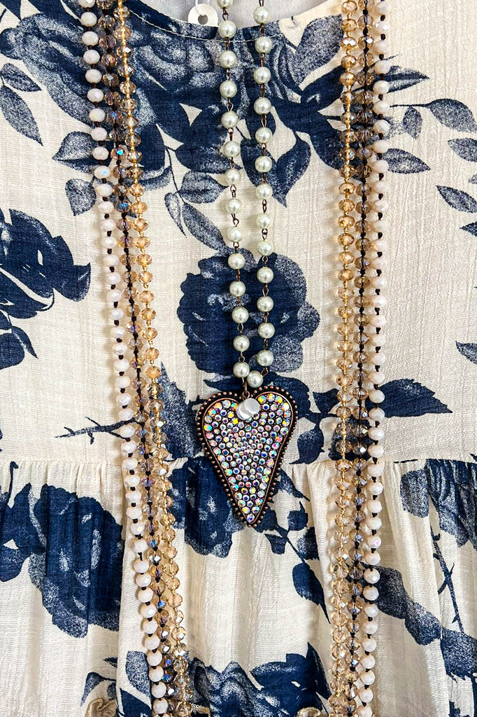 Painted Rose Tunic - Beige - SALE