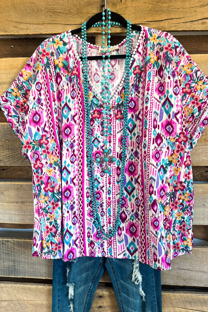 Go With The Flow Top - Magenta