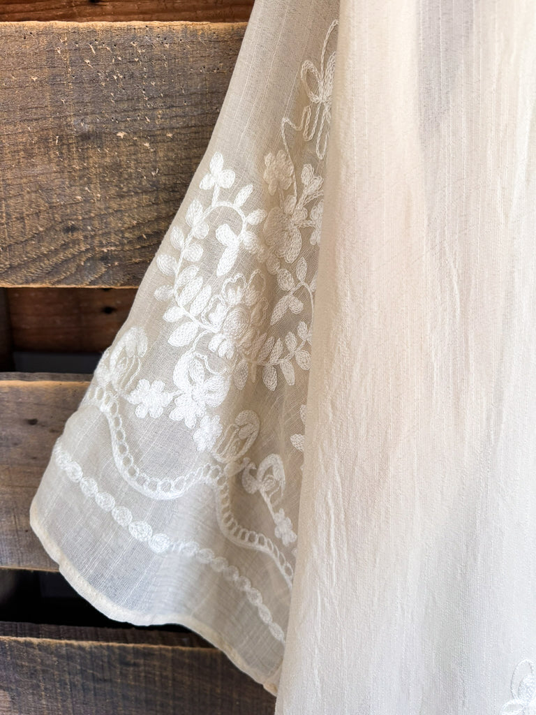 Floral Vine Oversized Kimono - Cream