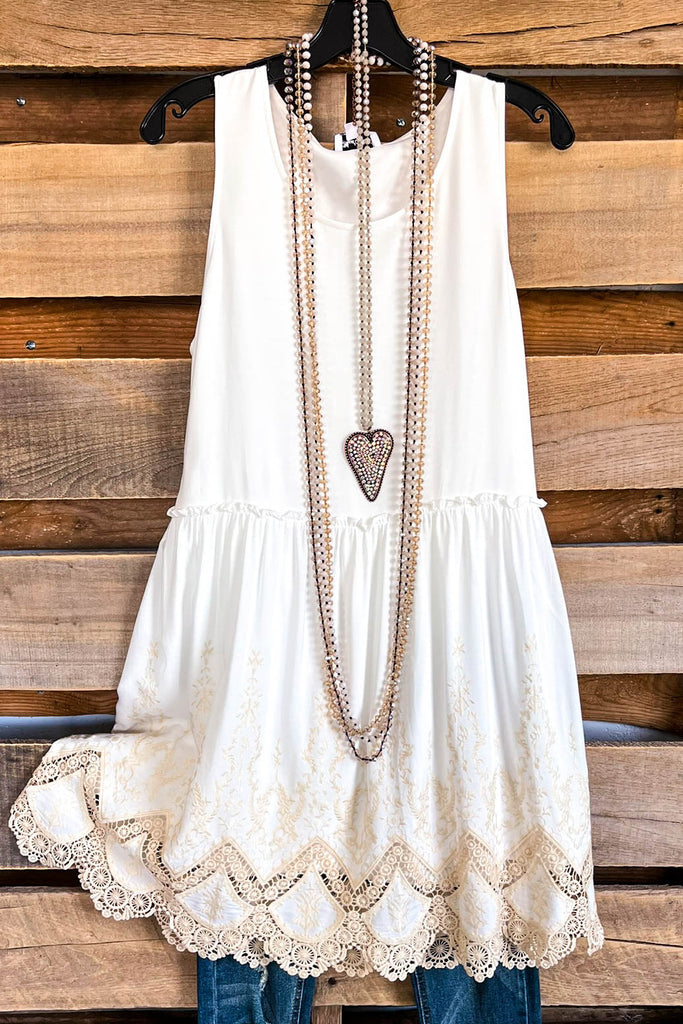 AHB EXCLUSIVE: Looking Into The Bright Side Dress - Ivory/Taupe