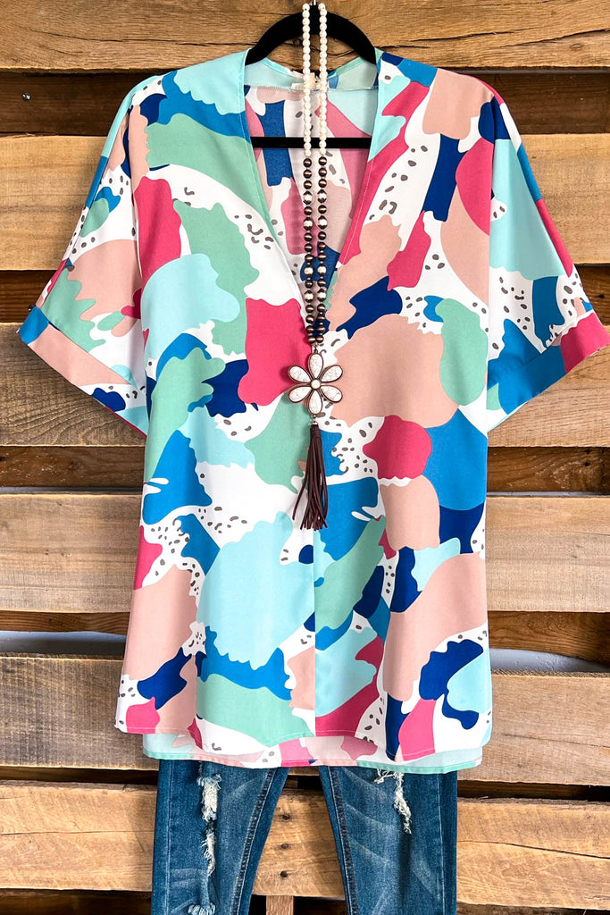 Sweet Life Awaits OVERSIZED Tunic - Mint Mix - SALE