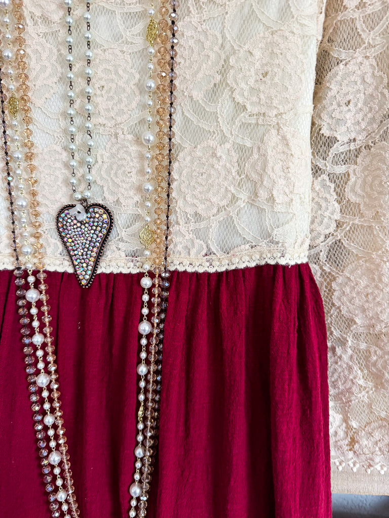 Metro Treasure Tunic - Crimson - 100% COTTON