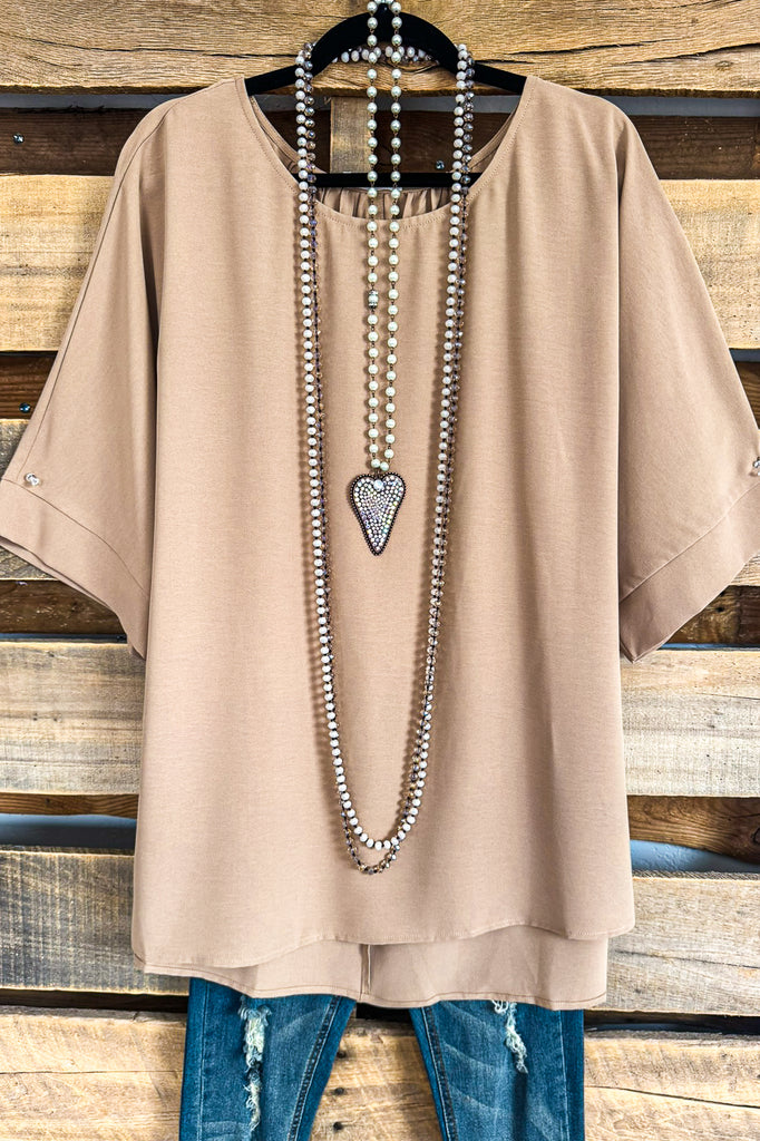 Off To The Office Oversized Tunic - Mocha