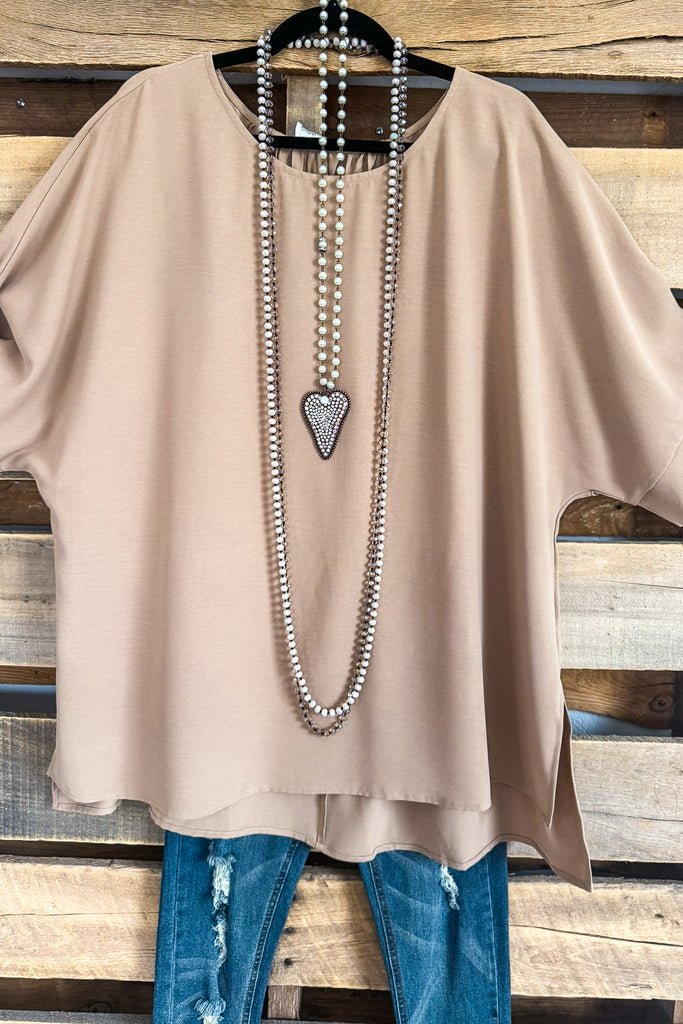 Off To The Office Oversized Tunic - Mocha