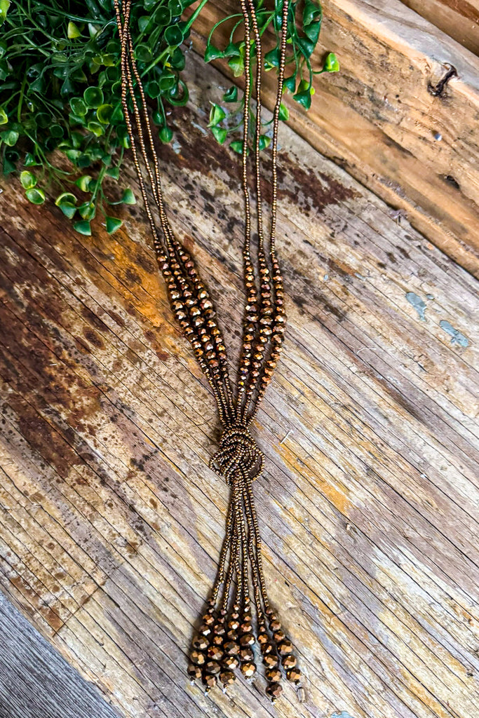 Knotted With Beauty Necklace - Bronze