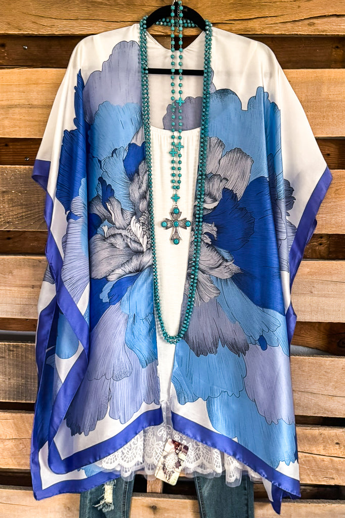 Kindness Awaits Kimono - Blue