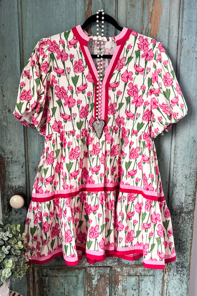 Blossom Bell Dress - Pink - 100% COTTON