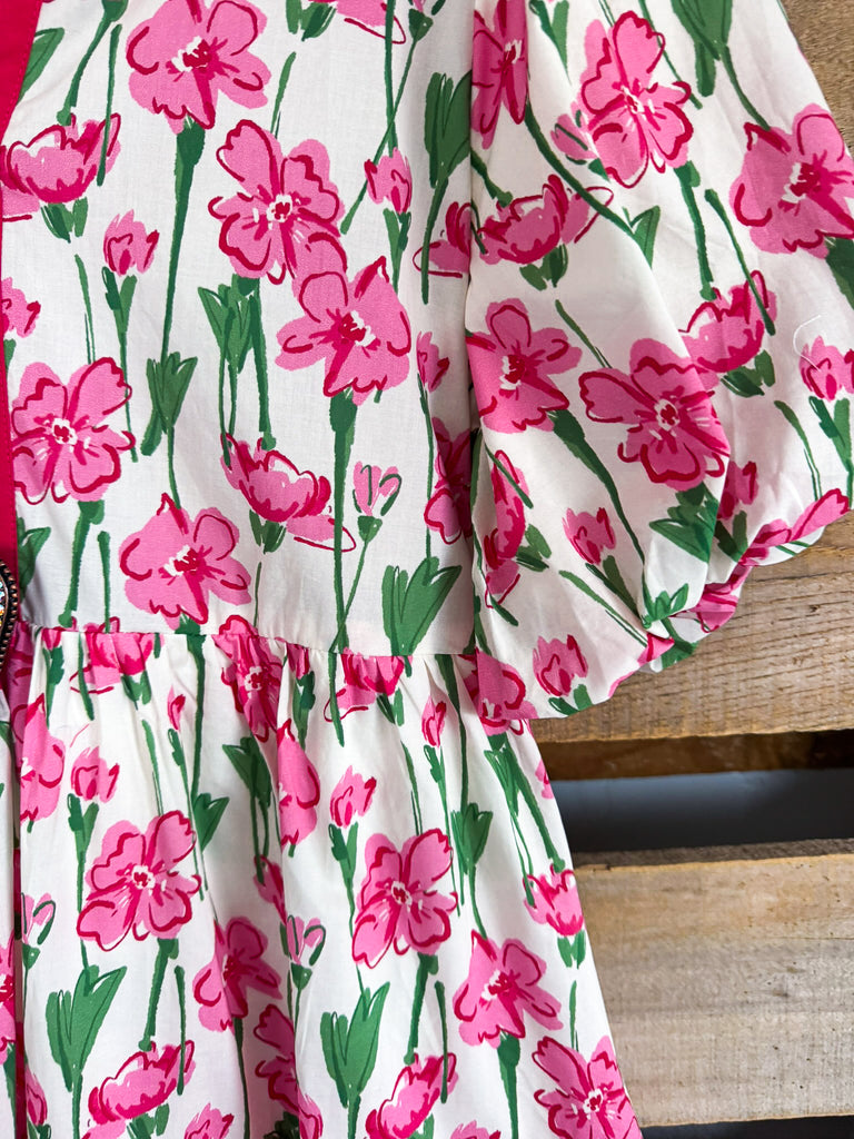Blossom Bell Dress - Pink - 100% COTTON