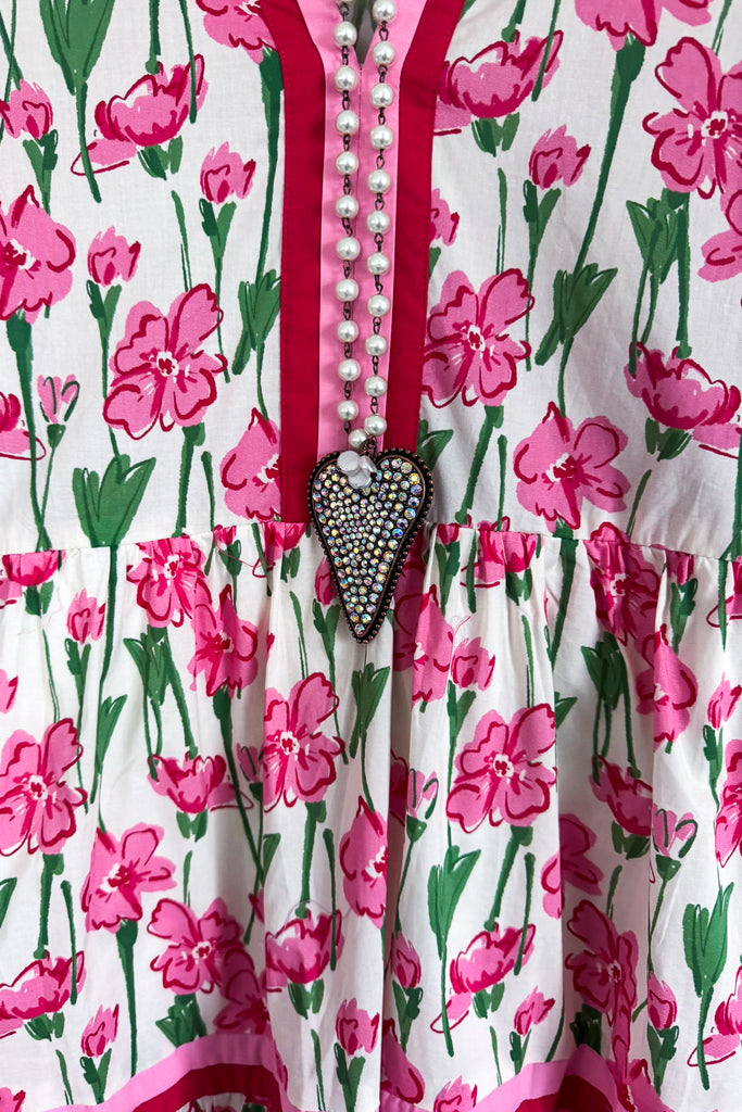 Blossom Bell Dress - Pink - 100% COTTON