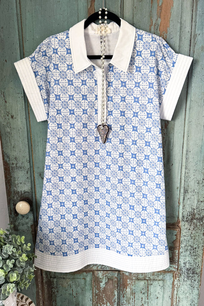 Pretty In Petals Dress - Chambray - 100% COTTON (S-M-L)