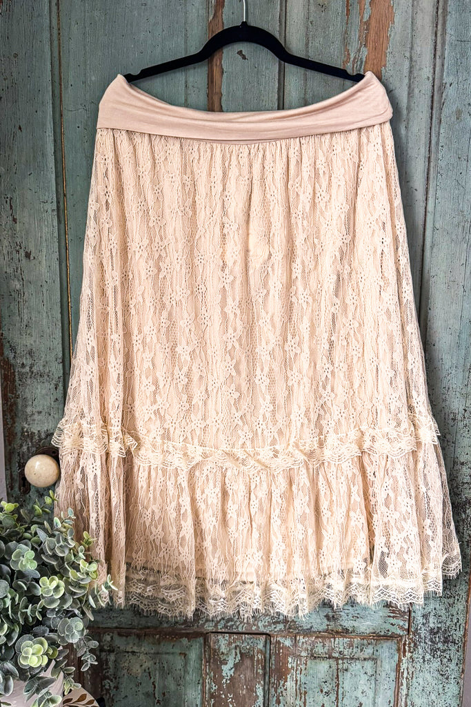 Flowing With Love Skirt - Beige