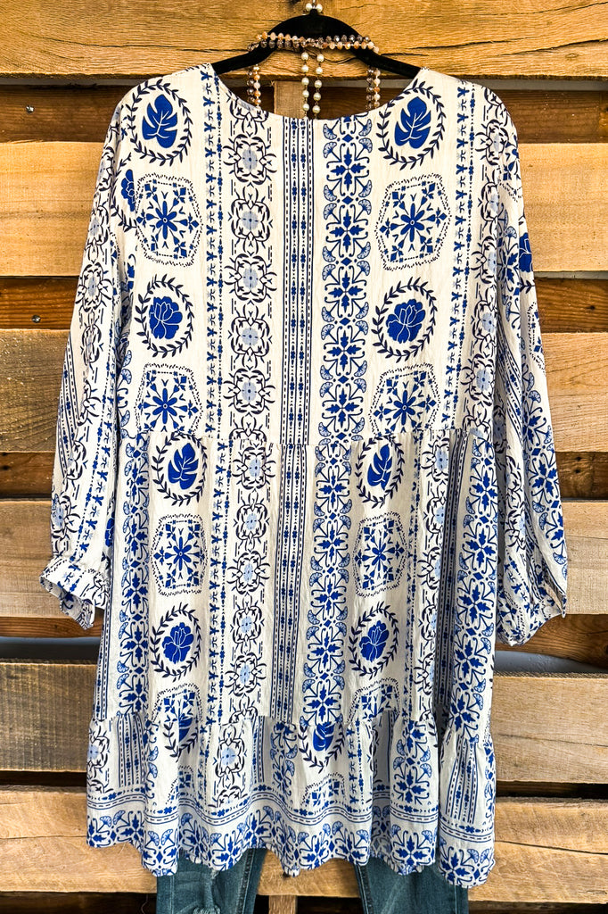 Cobble Stone Mornings Dress - Blue