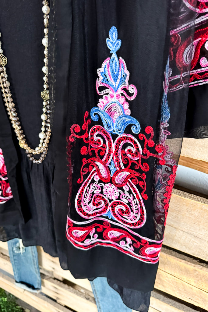 Sheer Amusement Cardigan - Multi-Pink.