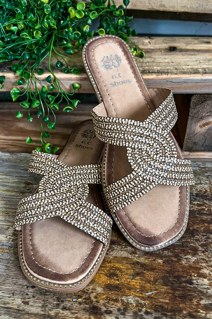 Escorted By Opportunity Sandals - Bronze - SALE (Size 6-6.5-8)