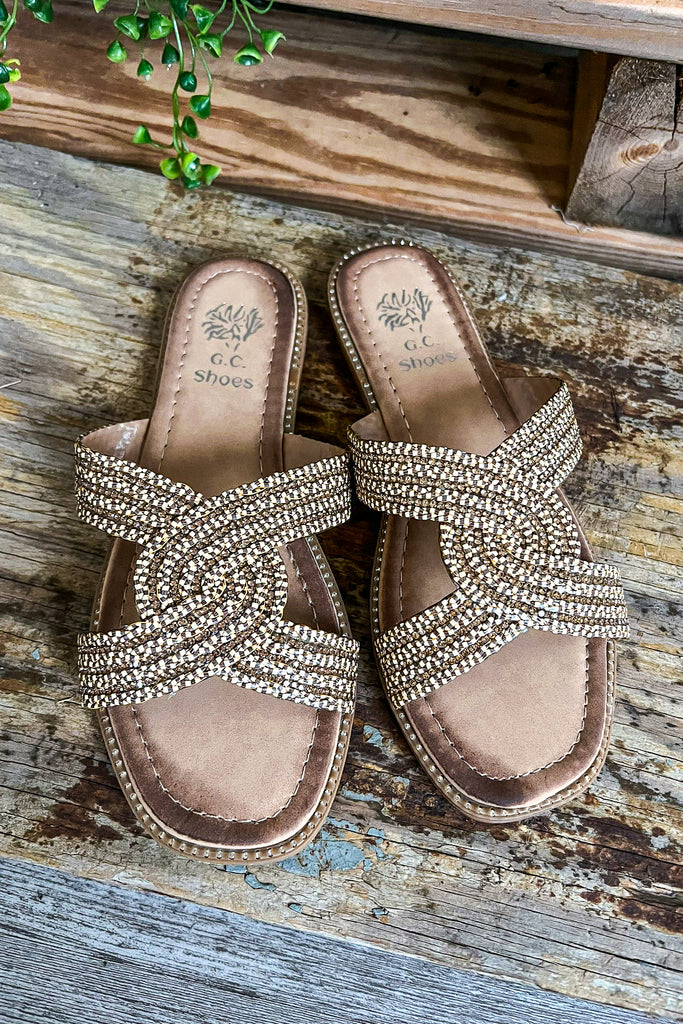 Escorted By Opportunity Sandals - Bronze - SALE (Size 6-6.5-8)