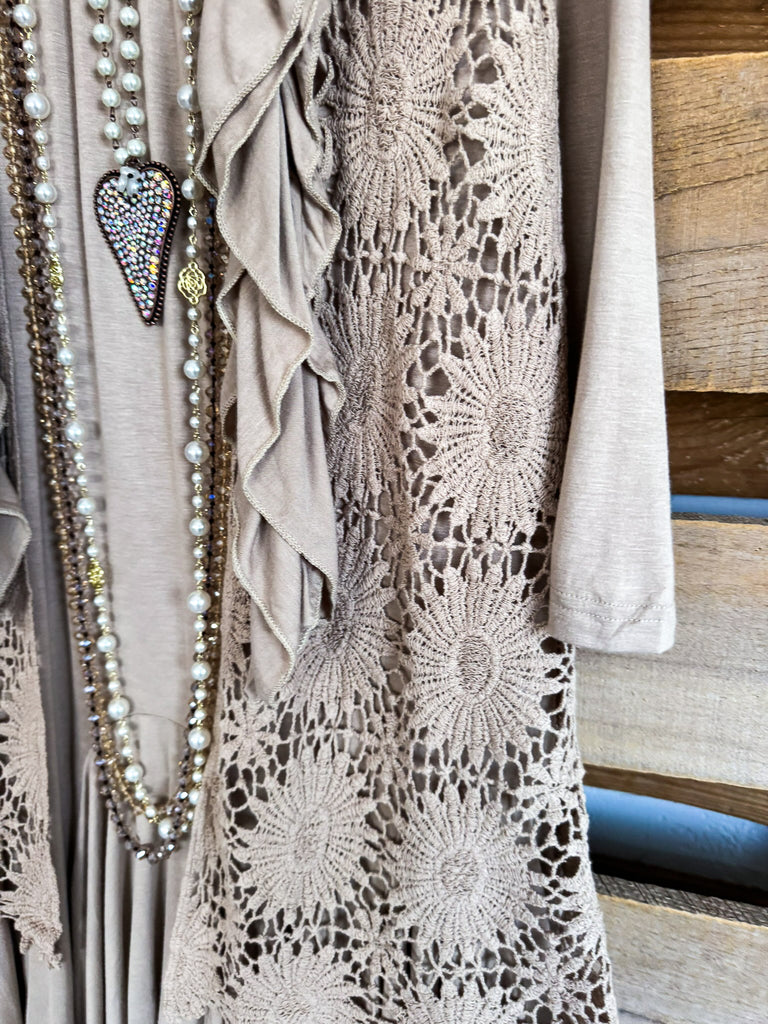 Product Of Love Crochet Vest - Mocha - 100% COTTON