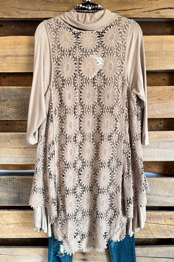 Product Of Love Crochet Vest - Mocha - 100% COTTON