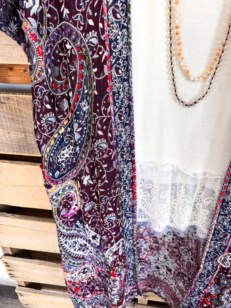 Considered Me Loved Duster - Aubergine