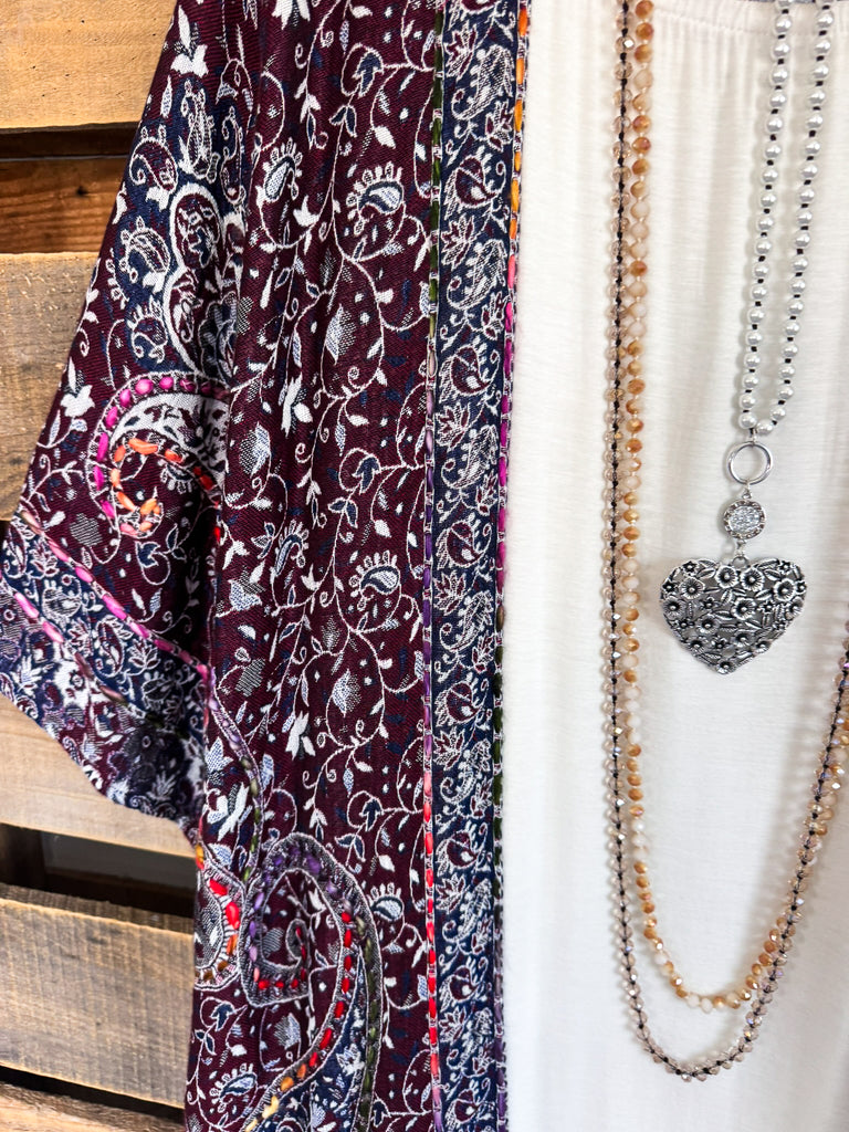 Considered Me Loved Duster - Aubergine