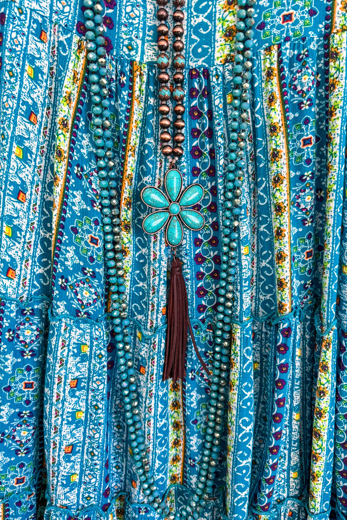 Voice Of Truth Tunic Cold Shoulder - Multi Blue - SALE