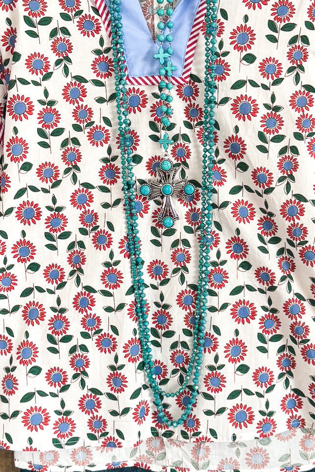 Fill The Sunshine Top - 100% Cotton - Red