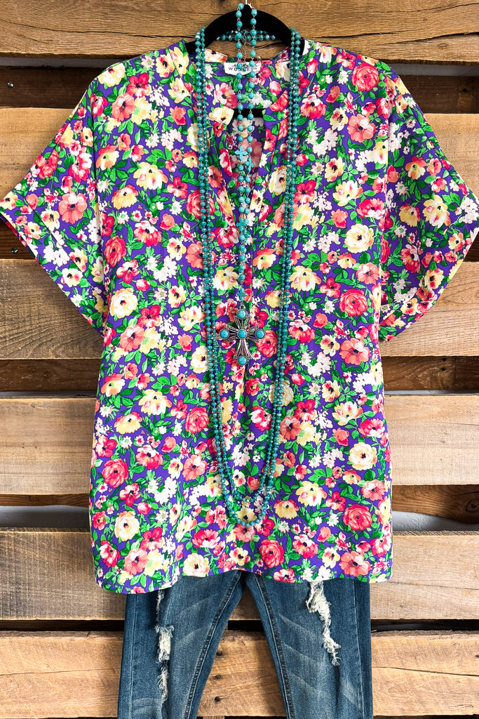 Garden Party Top - lavender Multi